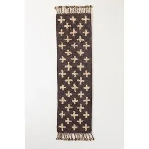 Anthropologie Moroccan Cross Handwoven Wool Shag Rug Runner - Thumbnail 2